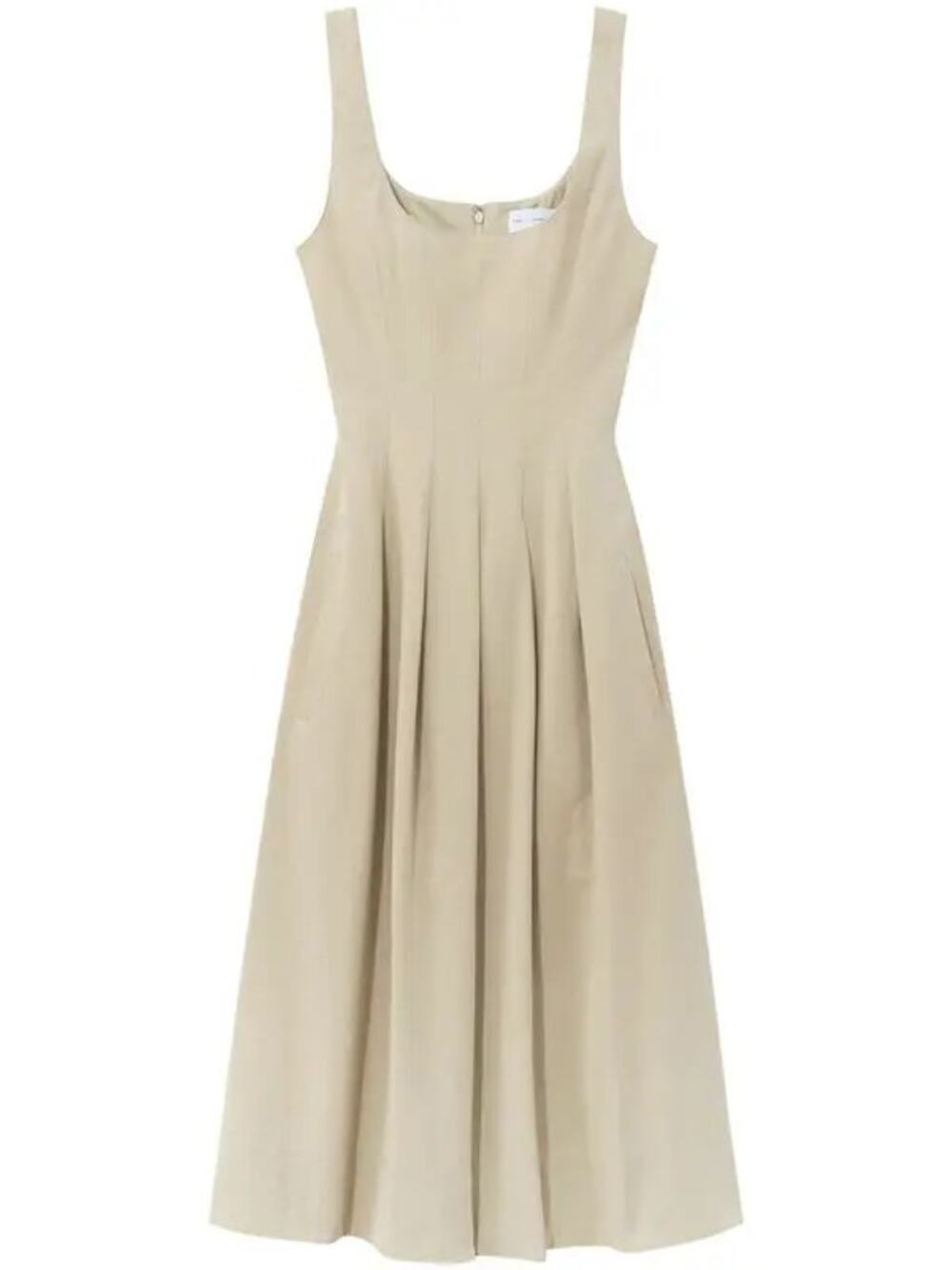 Proenza Schouler White Label Women Neutral Cotton Shelby Rumpled Dress Size US 0